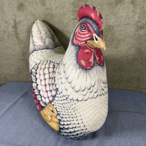 Stuffed Plush, Fabric Chickens, Hens and Chicks, Lot of 3 - Picture 9 of 16